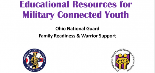 First slide of webinar titled Educational Resources for Military Connected Youth by the Ohio National Guard