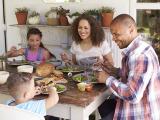 family having dinner