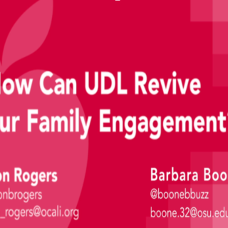 first slide of webinar titled how can UDL revive our family engagement