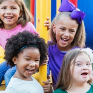 kids happy at school playground