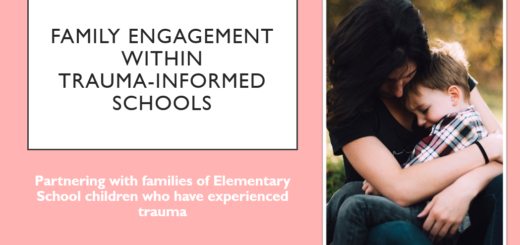 First slide of family engagement within trauma informed elementary schools presentation