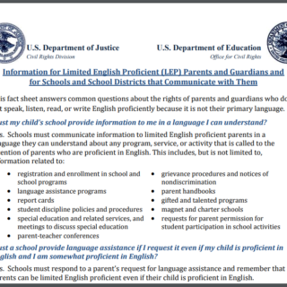 Fact Sheet for non English proficient families