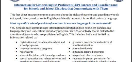Fact Sheet for non English proficient families
