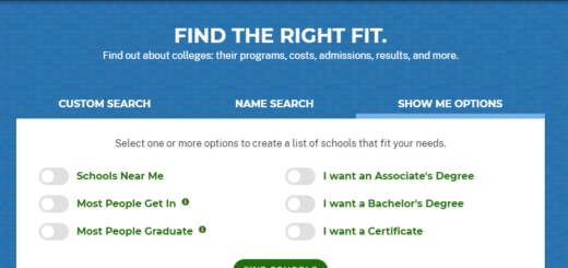 U.S. Department of Education College Scorecard website homepage