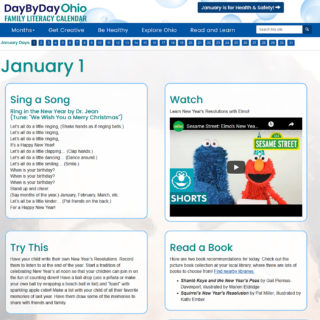 day by day calendar for january