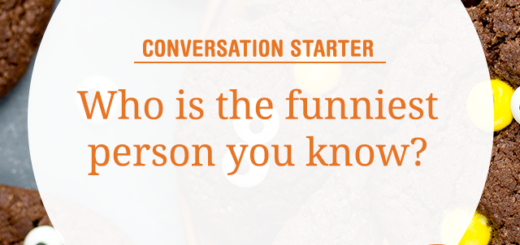 A conversation starter that says "Who is the funniest person you know?"