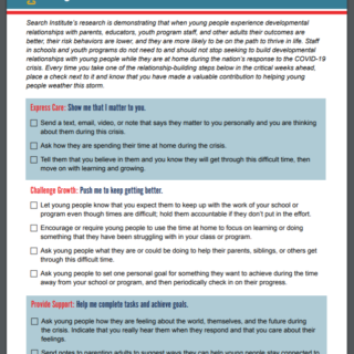 Building Developmental Relationships Checklist front page