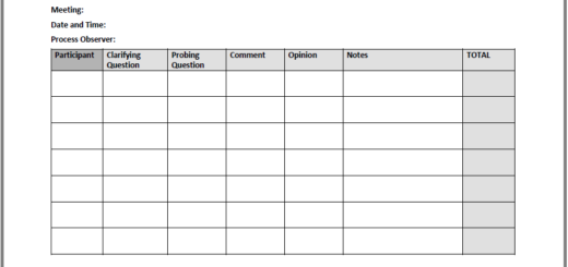 Patterns of Participation Tool worksheet