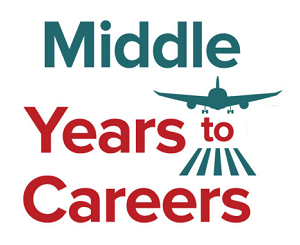 Middle Years To Careers logo with a plane taking off