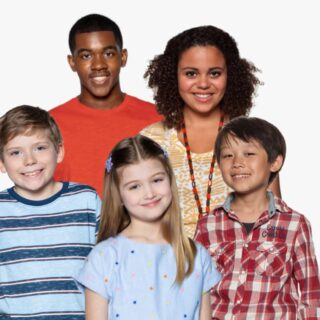 Five children and teens smiling